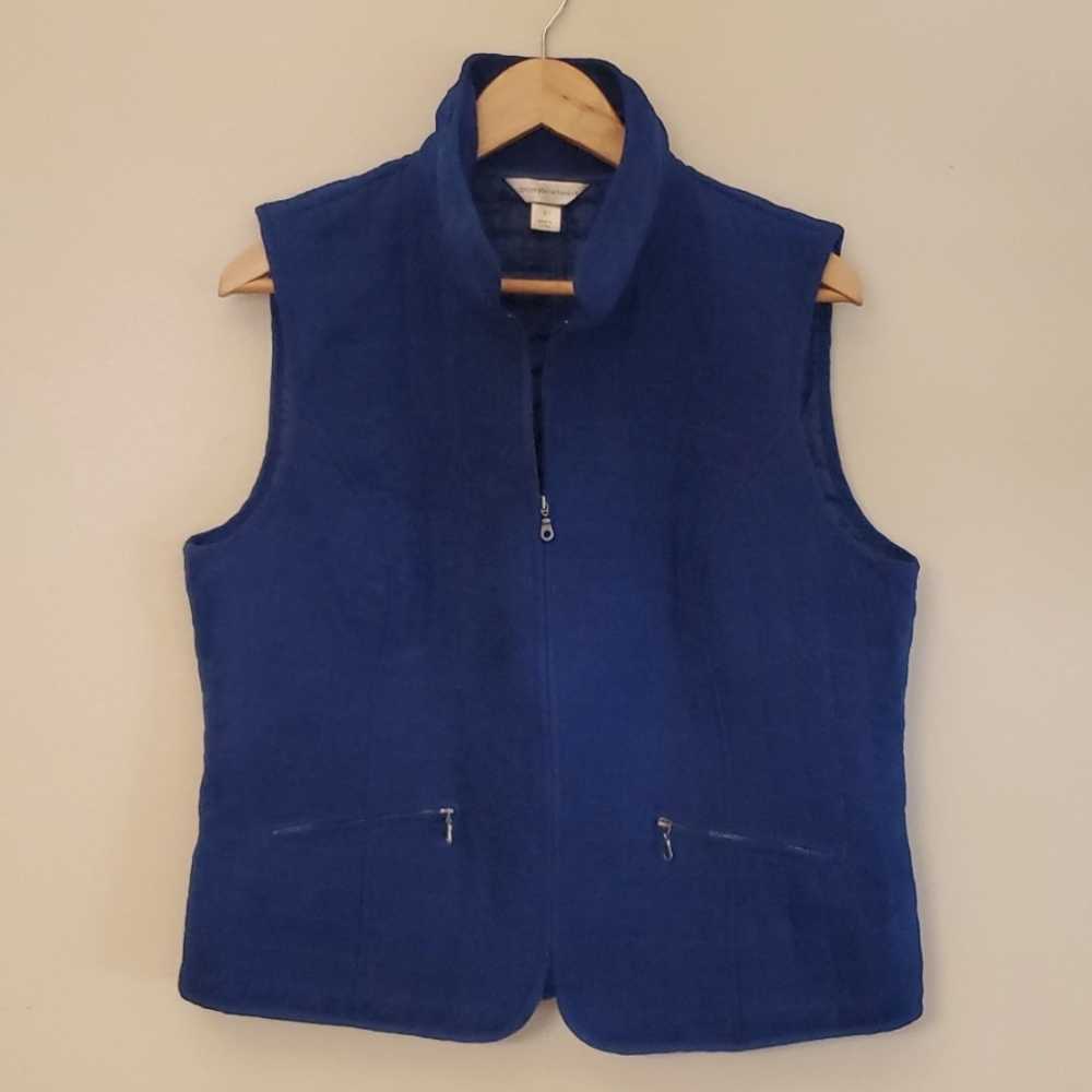 Christopher & Banks blue zip-up vest